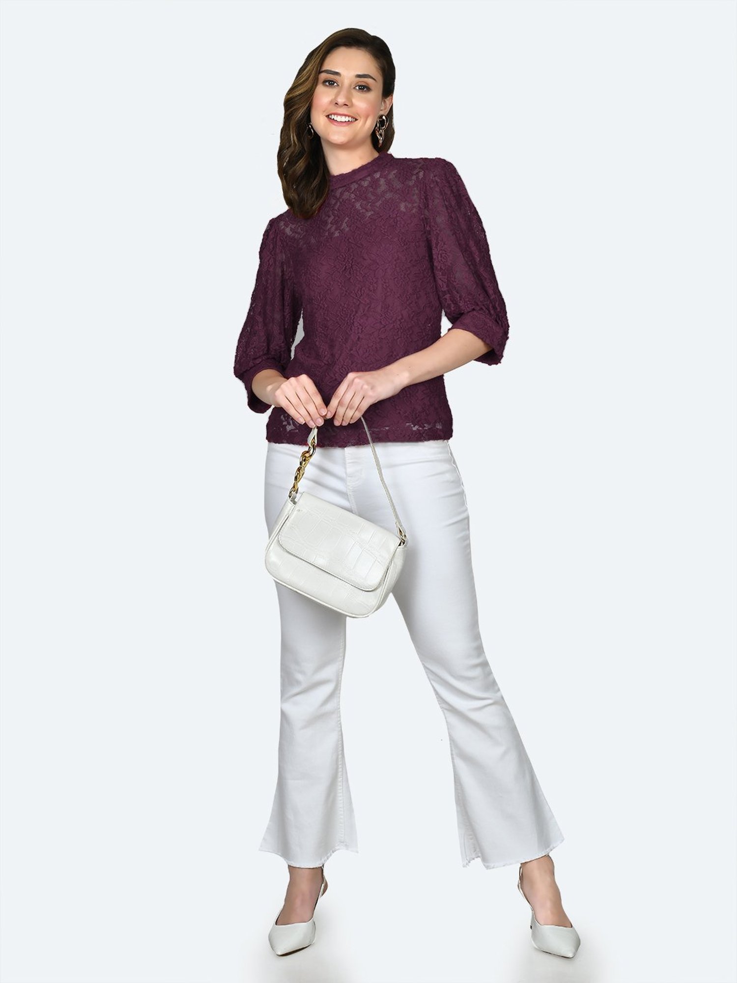 Zink London Wine Lace Top