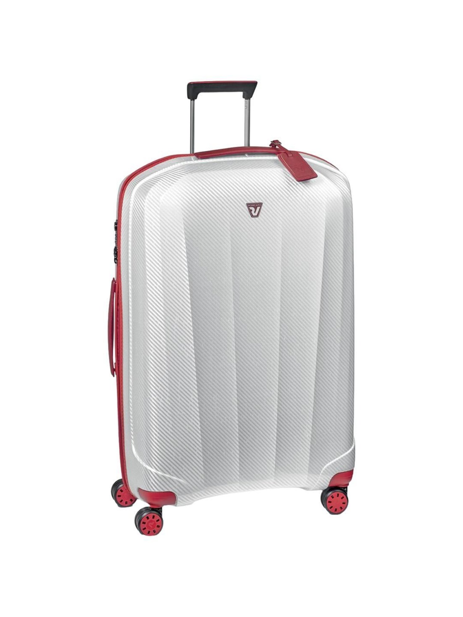 Roncato We Are Glam Rosso & Bianco Textured Hard Large Trolley Bag -30 cm