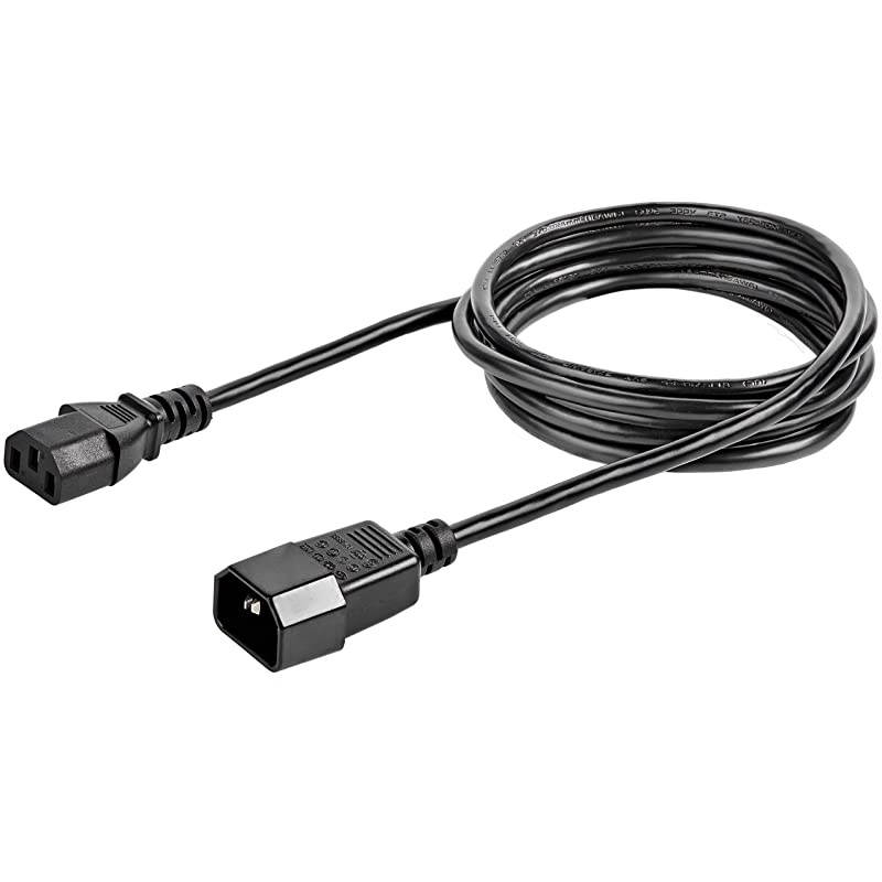 com 6 ft Standard Computer Power Cord Extension IEC 60320 C14 to IEC 60320 C13 6 ft Black PXT100