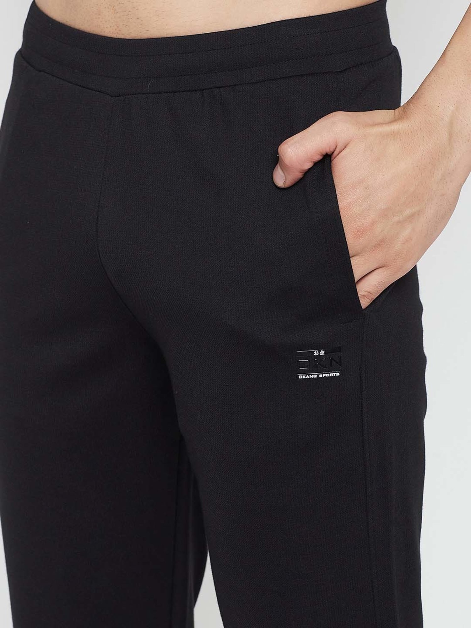 Okane Black Regular Fit Sweatshirt & Trackpants Set