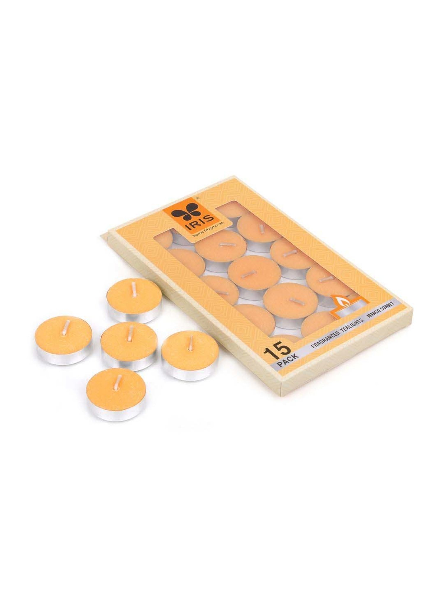 IRIS Orange Home Fragrances Mango Sorbet Tealight Candles Pack of 15 (Set of 3)