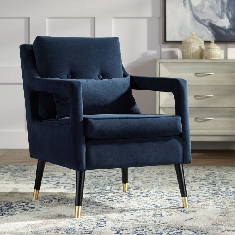 Studio 55D Tilman Blue Fabric Tufted Accent Chair