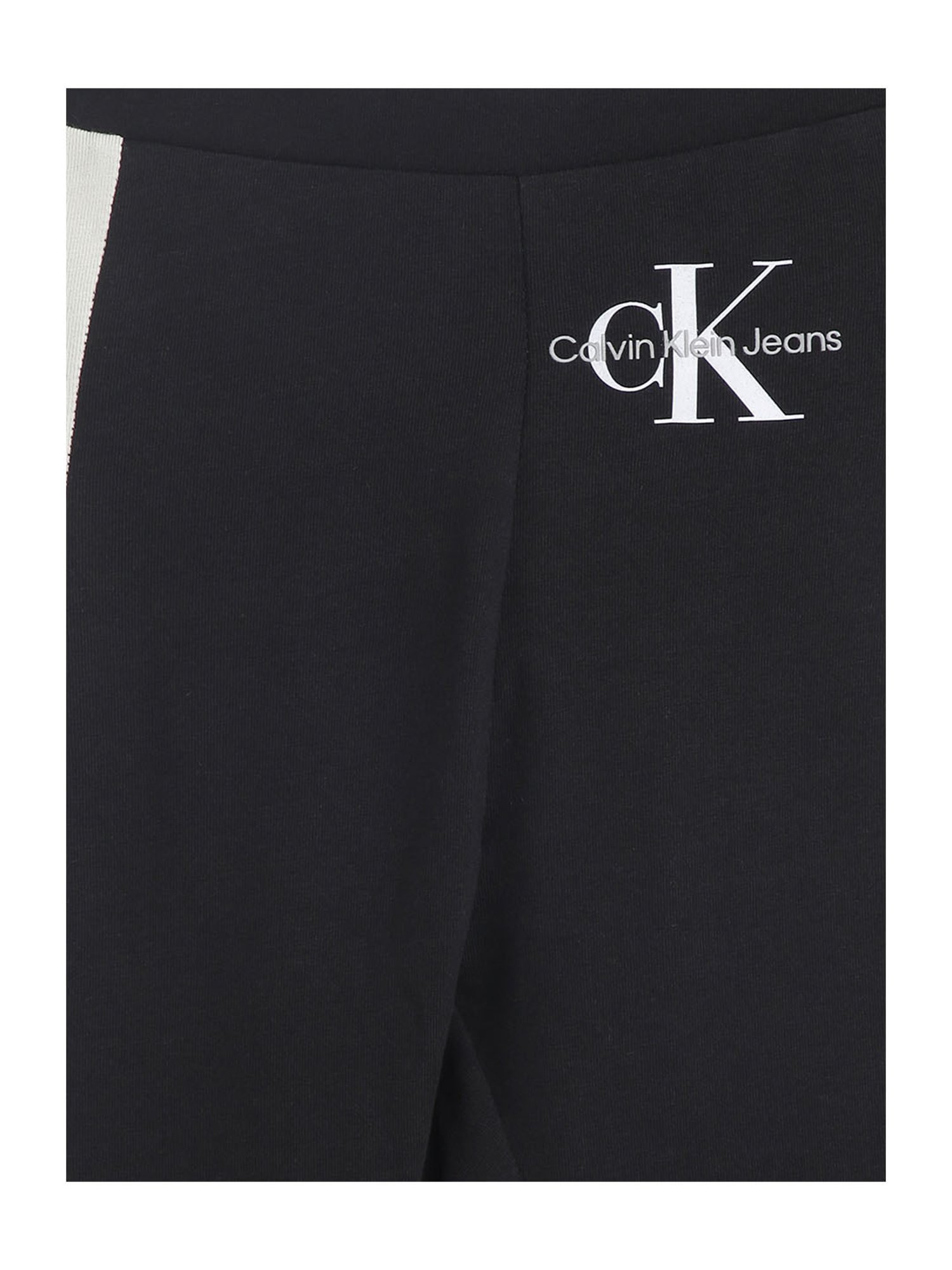 Calvin Klein Jeans Girls Black Color Block Regular Fit Leggings