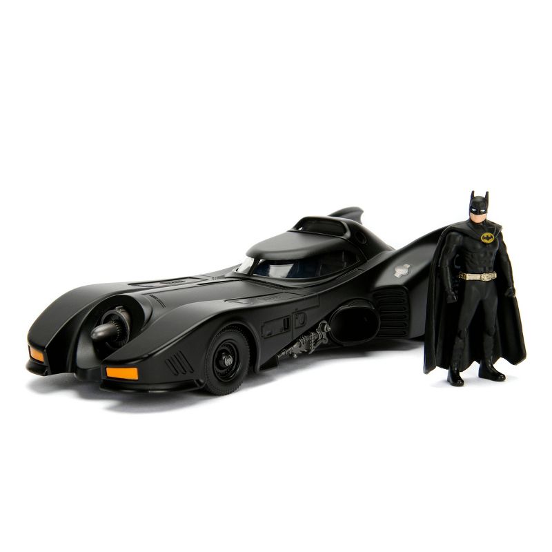 Jada Toys Hollywood Rides 1989 Batmobile Die-Cast Vehicle with Batman Die-Cast Figure 1:24 Scale Primer Black
