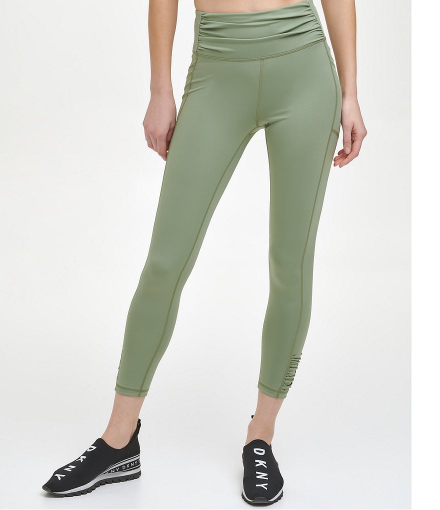 DKNY Sport Shirred Detail High Rise 7/8 Leggings