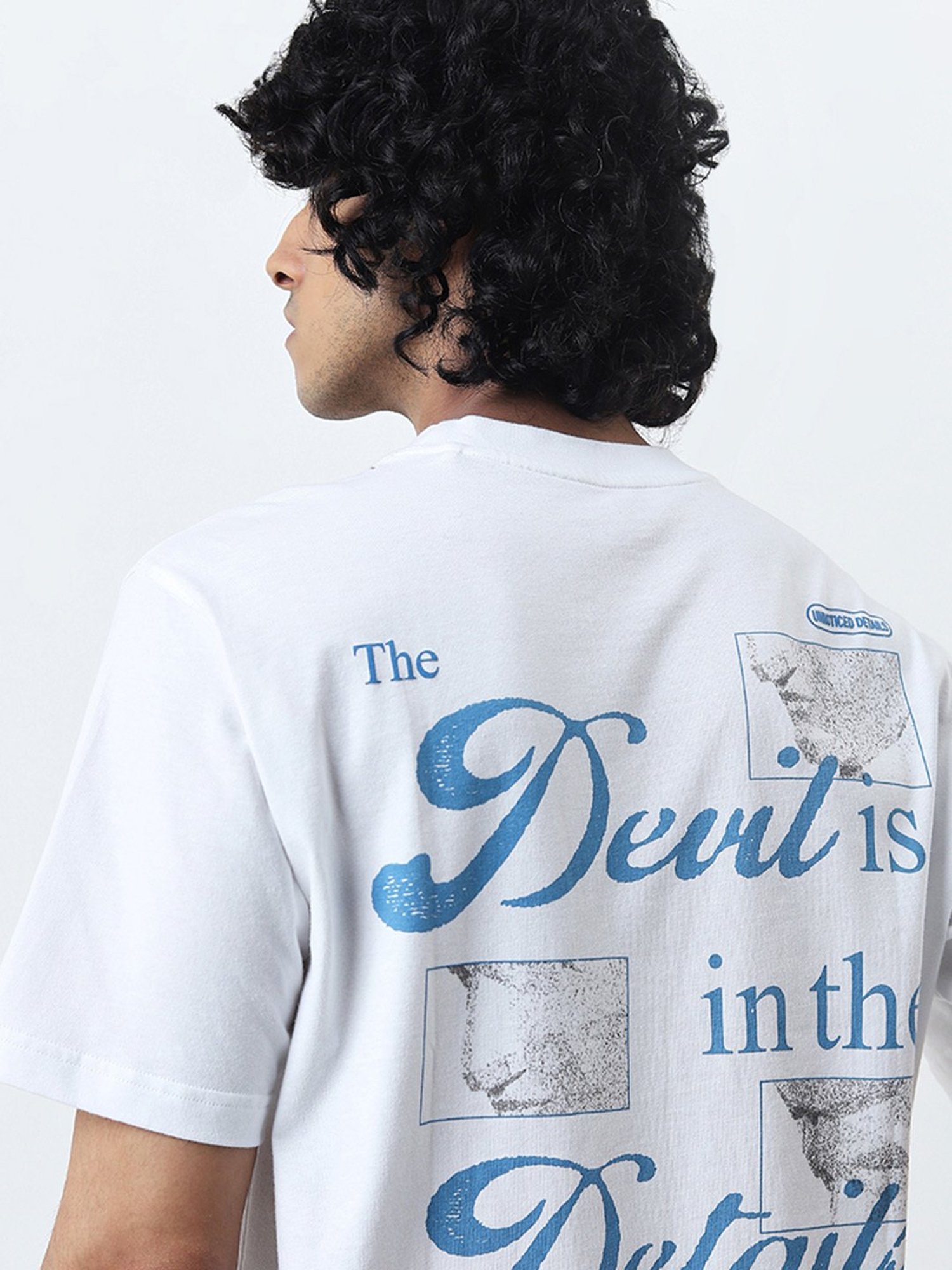 Nuon by Westside White Graphic Printed Relaxed-Fit Cotton T-Shirt