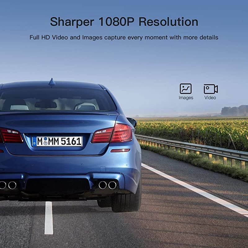 Mini Dash Cam 1080P Car Camera Driving Recorder Night Vision, 170&deg; Wide Angle, Motion Detection, Parking Monitoring, G-Sensor, Loop Recording