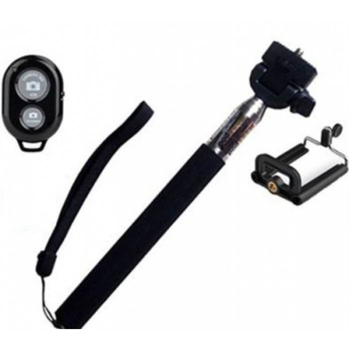 Extendable Wireless Handheld Multi Function Selfie Stick with separate Remote for Smartphone(Black)Pack of 1