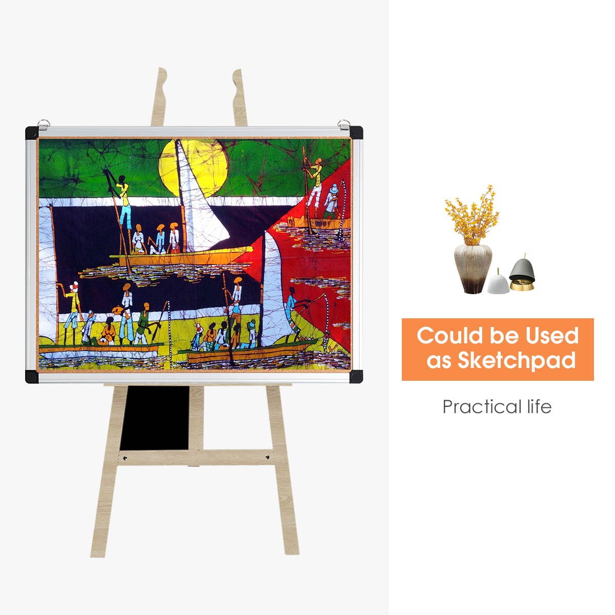 Costway 3 Pack Cork Bulletin Board 24'' x 18'' Wall Mounted Notice Board w/Aluminium Frame