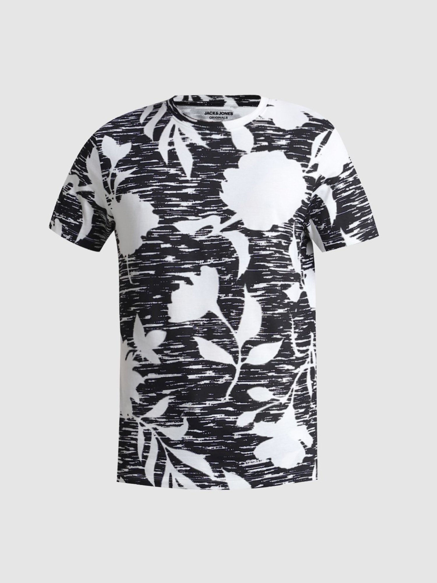 Jack & Jones Cloud Dancer Cotton Regular Fit Printed T-Shirt