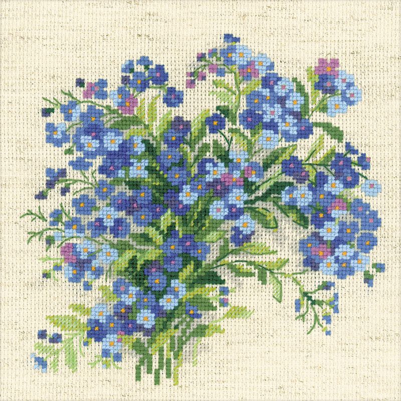RIOLIS Counted Cross Stitch Kit 7.75"X7.75"-Forget Me Nots (14 Count)