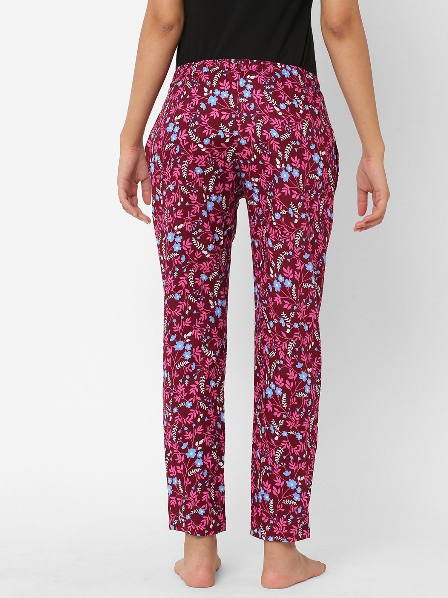 Urban Scottish Pink & Maroon Printed Lounge Pants