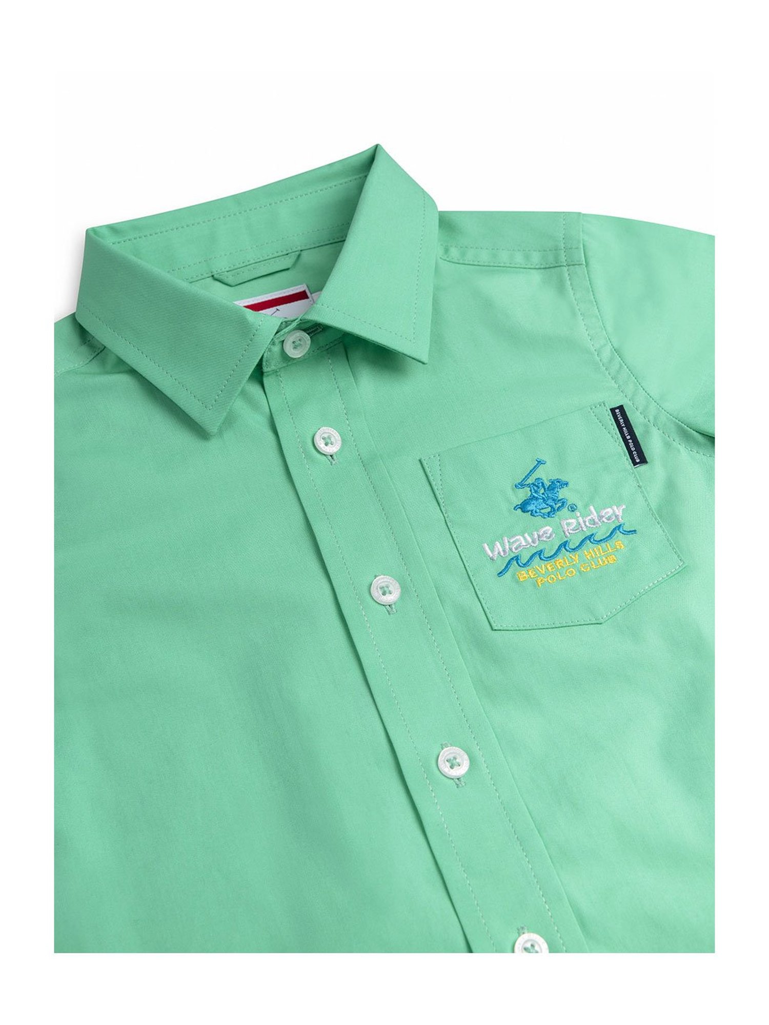 Beverly Hills Polo Club Kids Green Solid Shirt
