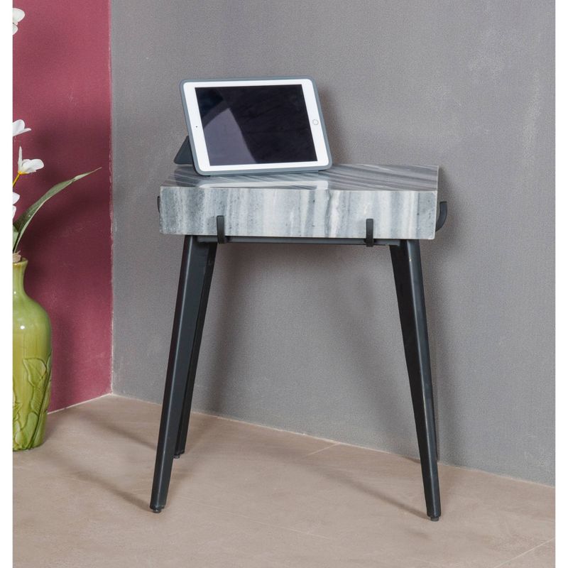 Larissa Accent Table Gray/Black - Treasure Trove Accents