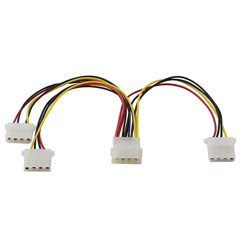 2pcs 4Pin IDE PSU Power Splitter Cable D Type Large 4P Molex 1 Male to 3 Female Multiplier PC Fan Extension Cable