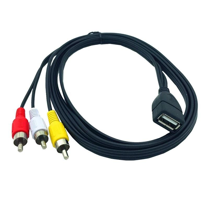 USB 2.0 A Female to 3 RCA Male Video AV Cable Lead For PC TV Aux Audio Video adapter AV equipment