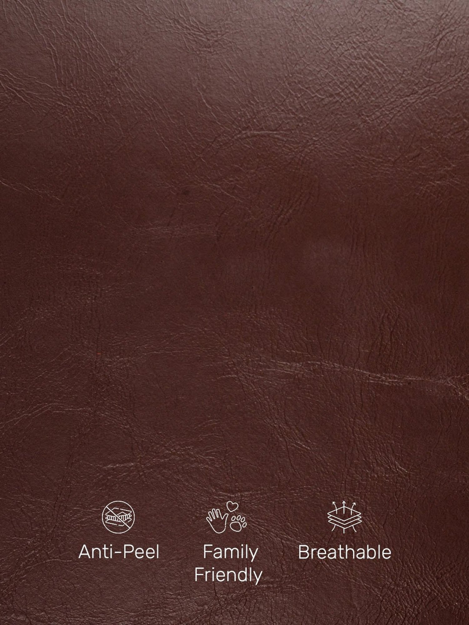 Durian Julian Mahogany Brown Premium Leatherette 1 Seater Sofa