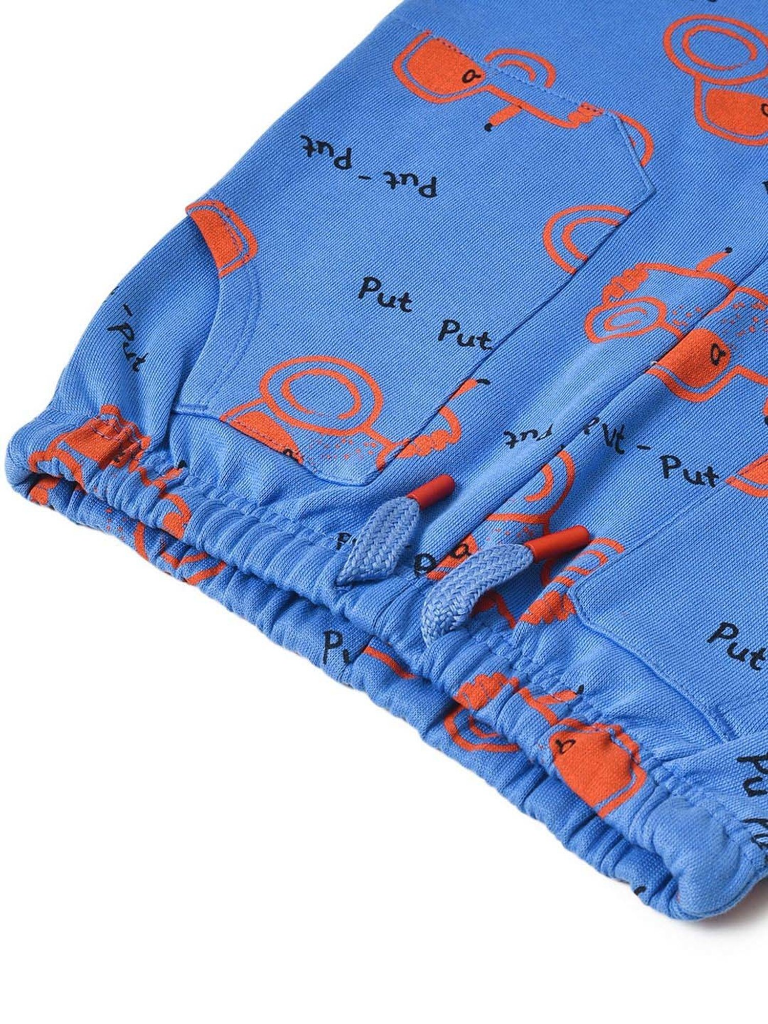 MiArcus Kids Blue & Red Cotton Printed Full Sleeves Sweatshirt Set