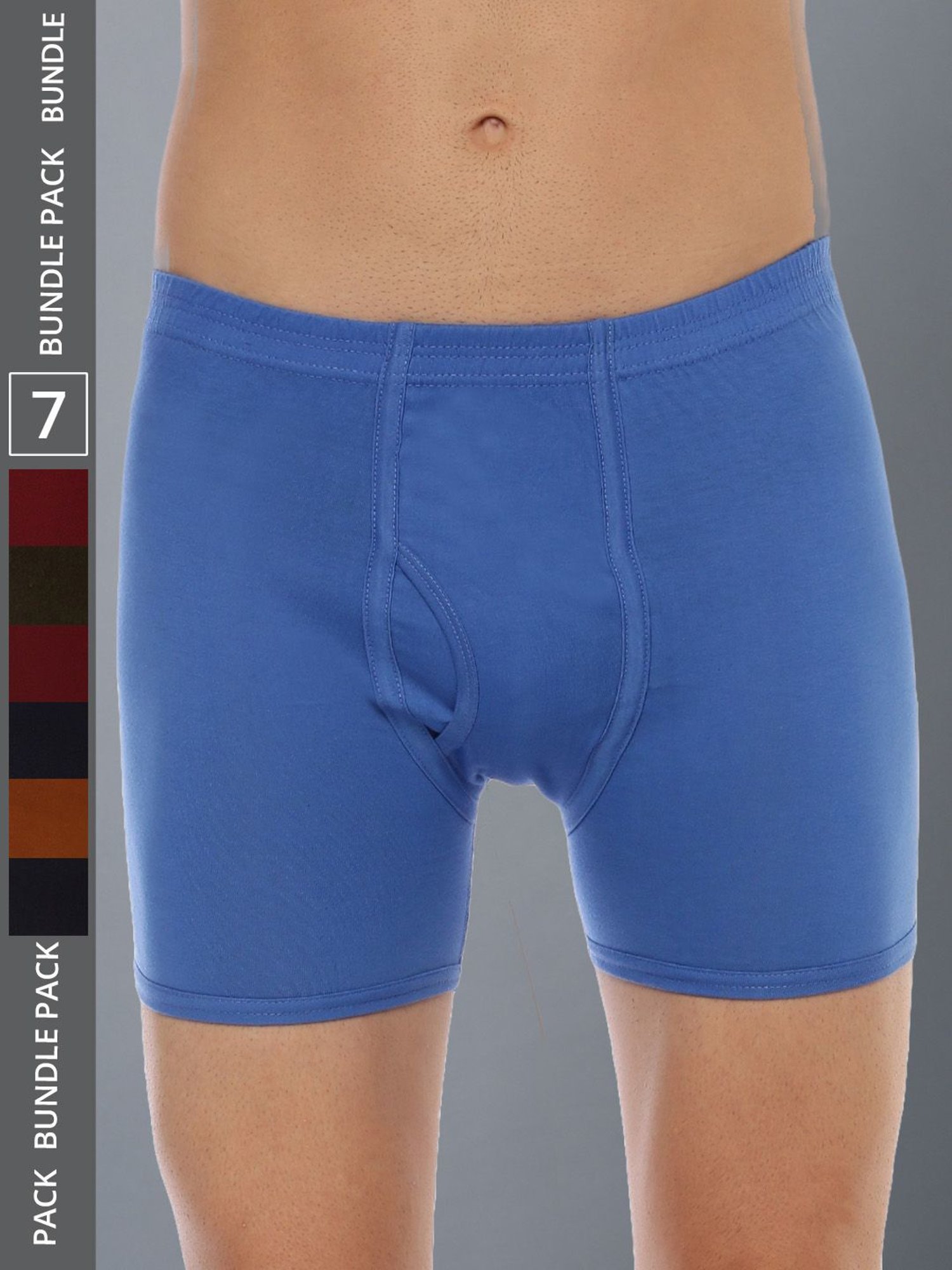 Dollar Lehar Assorted Cotton Regular Fit Trunks - Pack Of 7