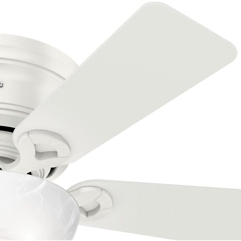 Hunter Fan Company 42-Inch Haskell Low Profile Indoor Living Room Ceiling 4 Blade Fan with Dimmable LED Light, Fresh White