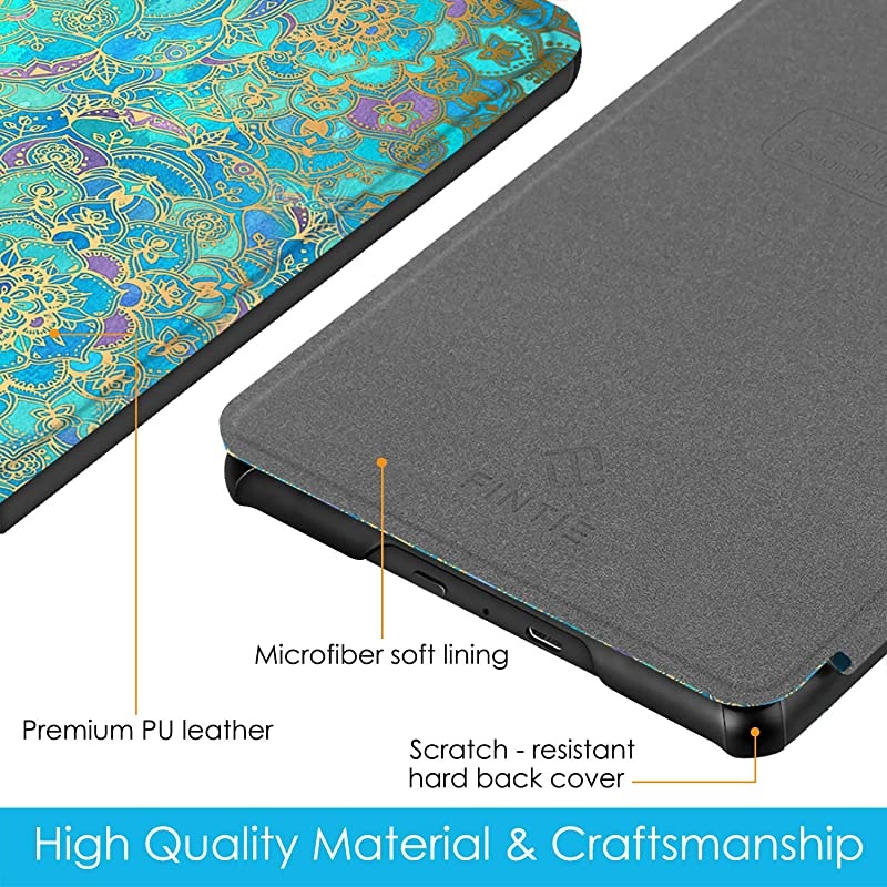 Slimshell Case for All-New Kindle (10th Generation, 2019 Release) - Lightweight Premium PU Leather Cover with Auto Sleep/Wake (NOT Fit Kindle Paperwhite or Kindle 8th Gen), Shades of Blue