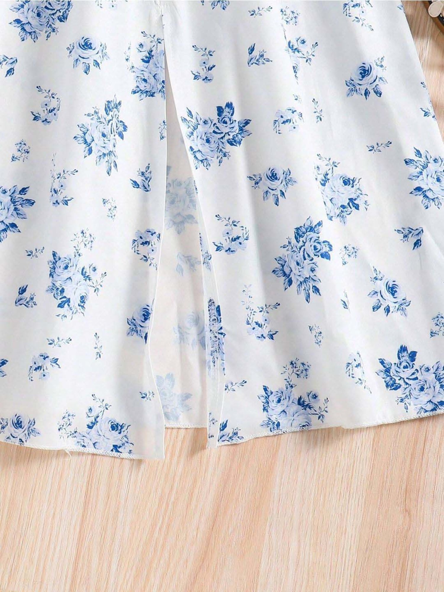 Bolly Lounge Girls Pearl Blue Floral Dress