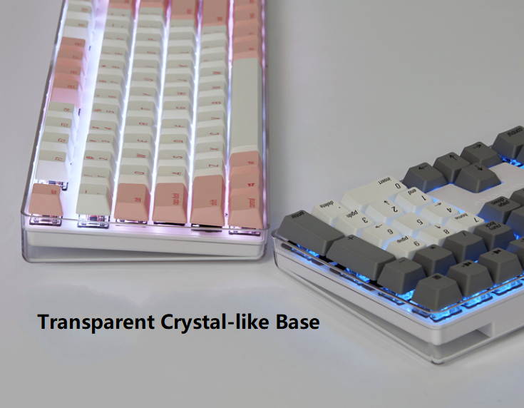 Qisan Magicforce N-key Rollover  Mechanical Keyboard Gaming Keyboard Cherry MX Brown  100% Full Size 108 Keys with White Backlight Case,PBT Keycaps