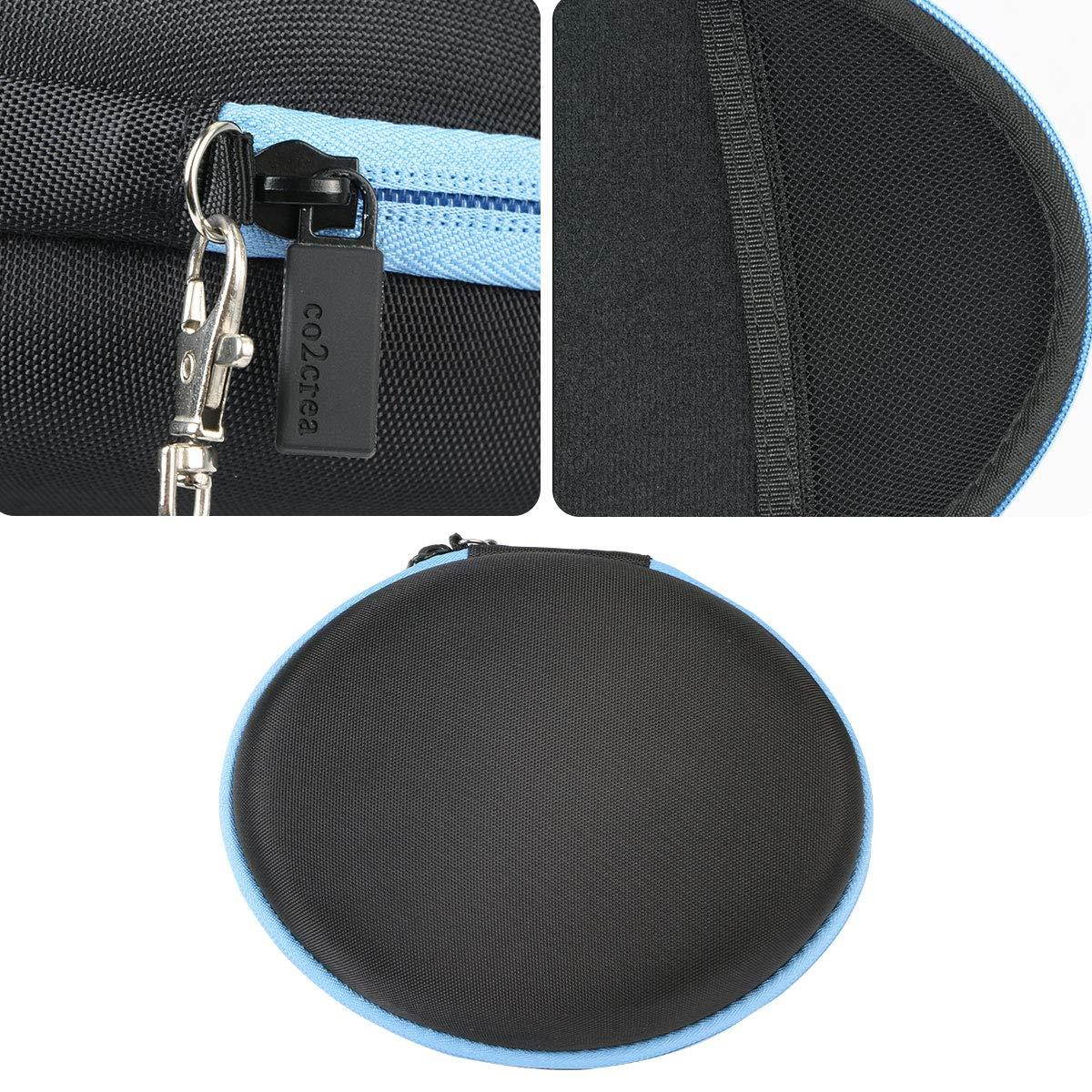 co2crea Hard Travel Case for iJoy Matte Finish Premium Rechargeable Wireless Bluetooth Over Ear Headphones Foldable Headset (Black Case + Blue Zipper)