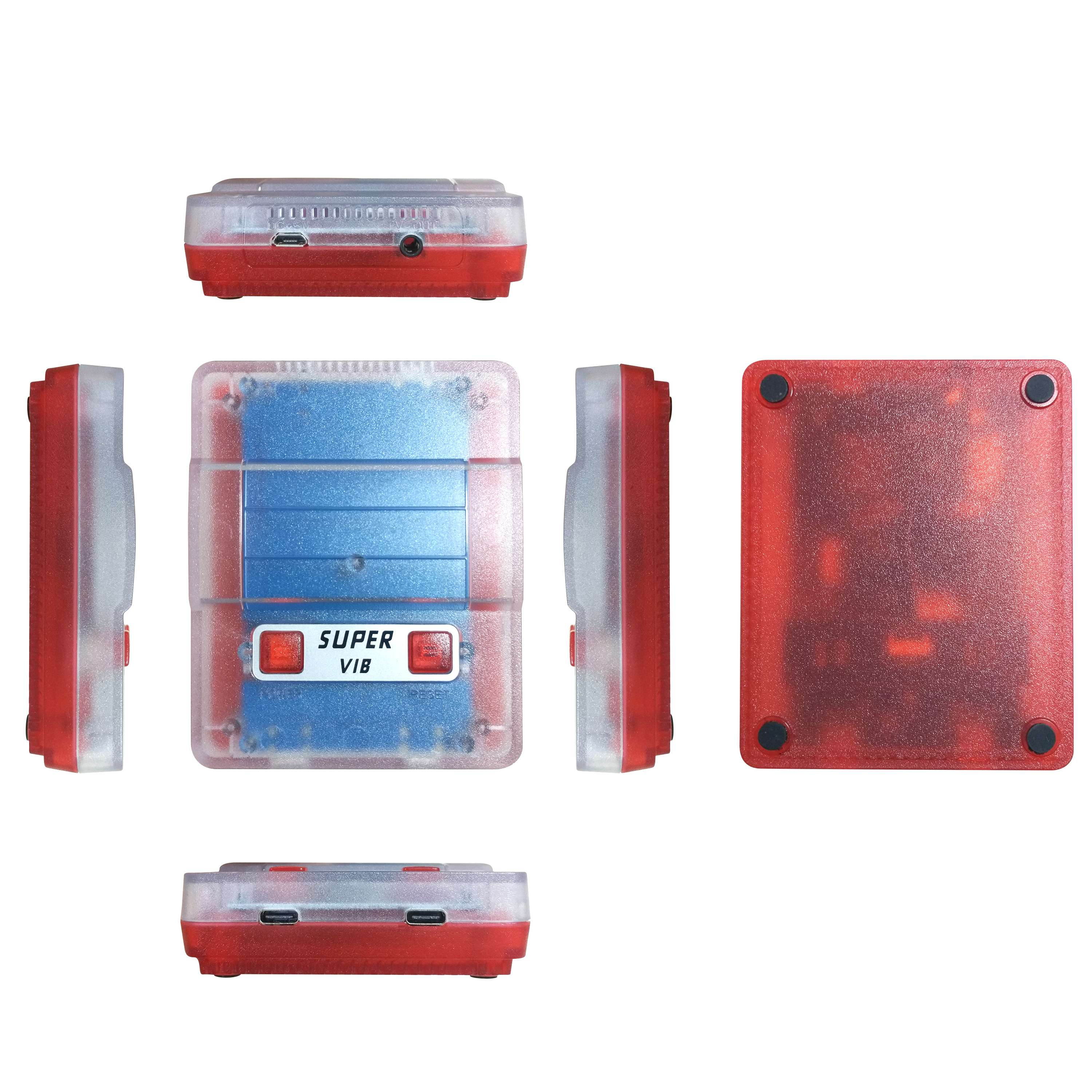 Super vib-tv vibrating handle SNES video game machine vibration game red and white machine FC home game machine (128M)