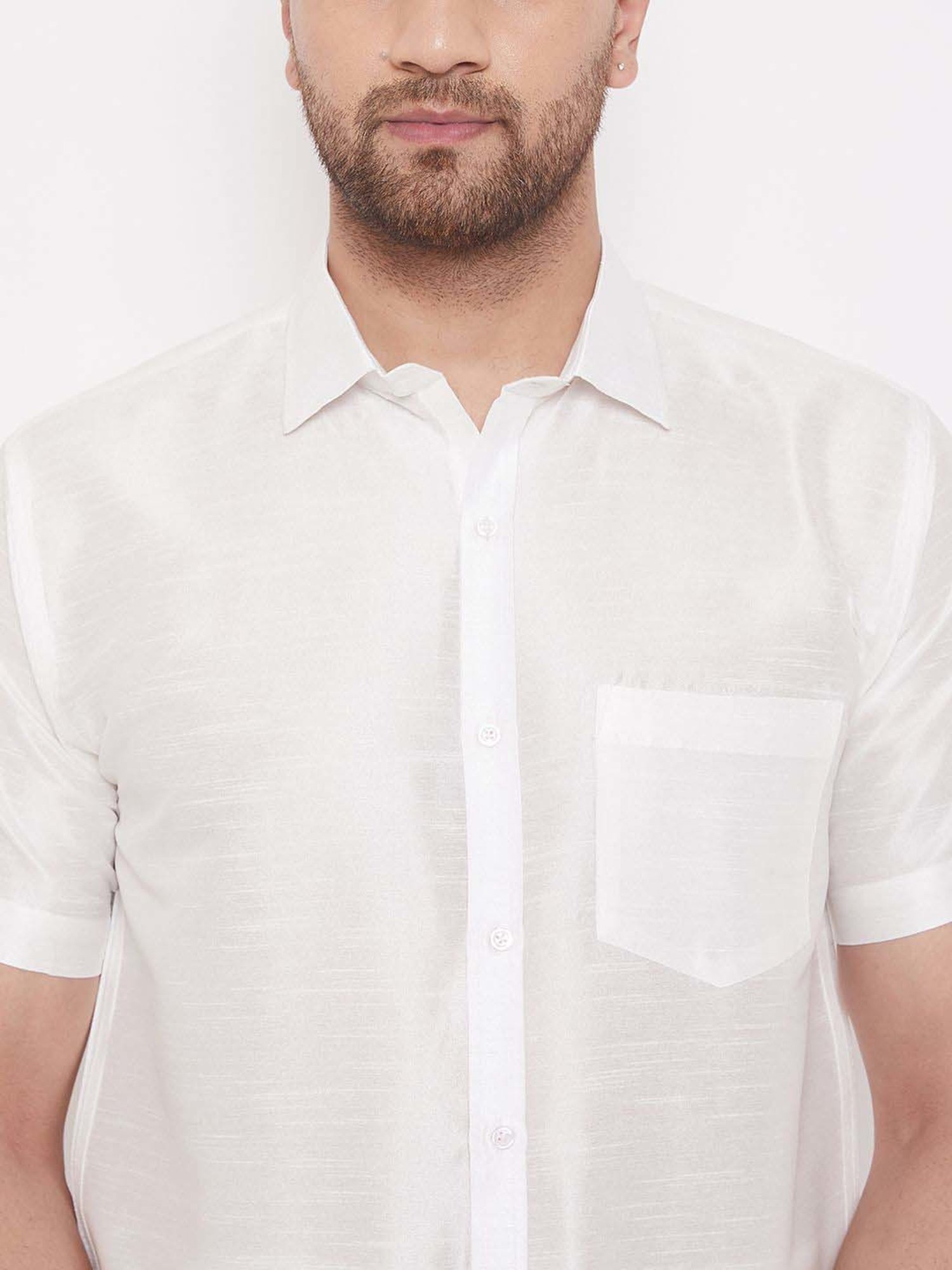 Ramraj Red Cotton Regular Fit Shirt