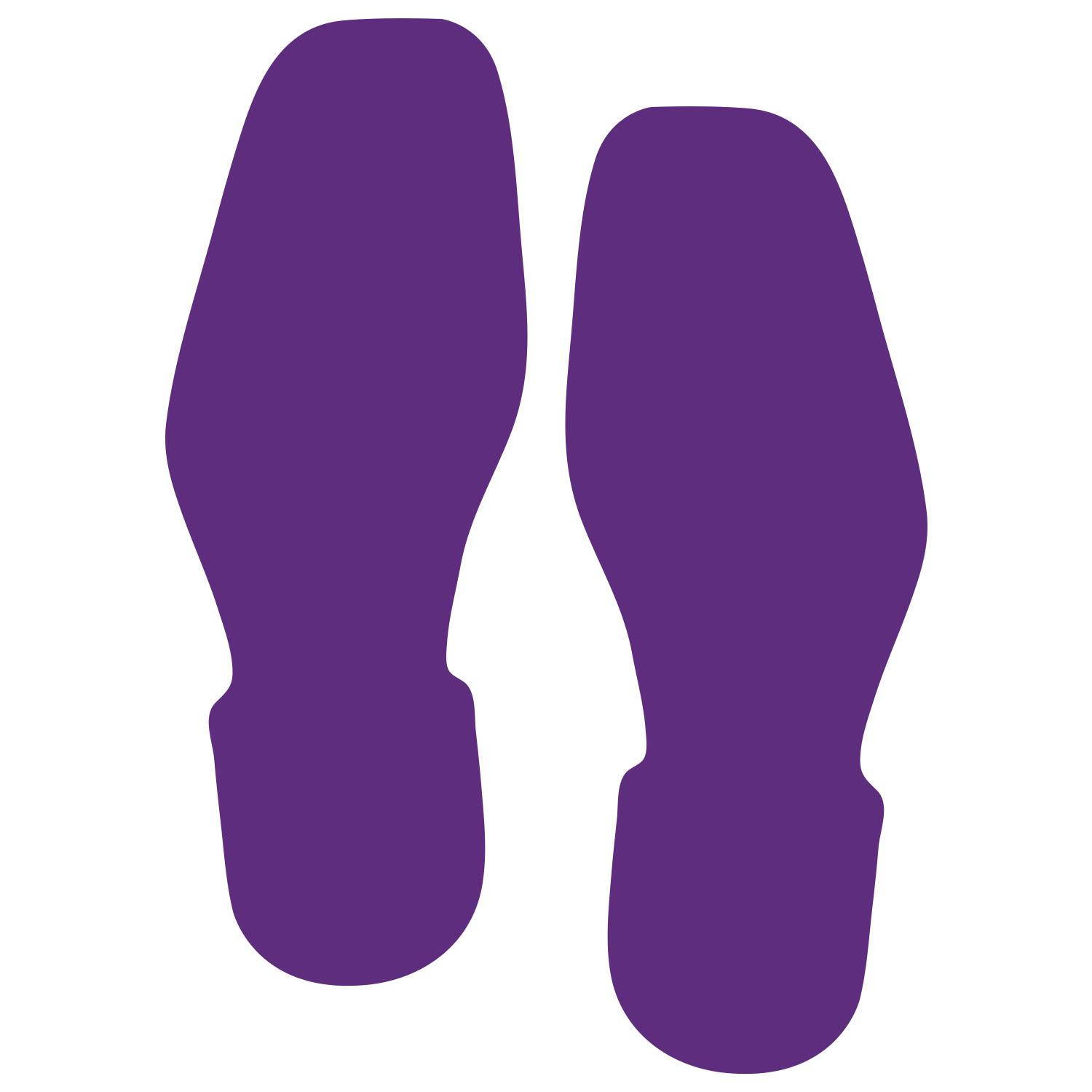 LiteMark 9 Inch Purple Removable Shoe Print Decals - Pack of 12