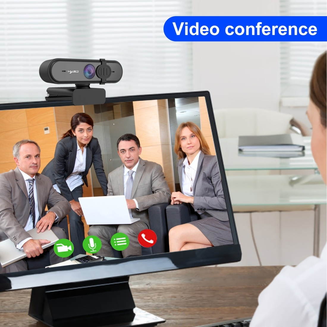 HD 1080P 95 Degree Wide-angle High-definition Computer Camera with Microphone