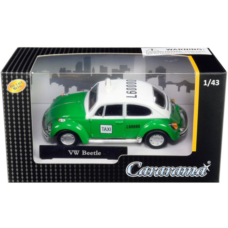 Volkswagen Beetle "Taxi" Green and White 1/43 Diecast Model Car by Cararama