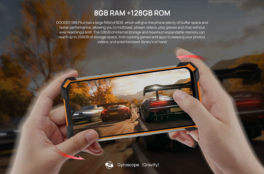 DOOGEE S88 Plus Android 10, 8GB+ 128GB, 48MP + 8MP Cameras, 10000mAh Battery, 6.3 inches FHD+ Waterdrop Screen, IP68 Waterproof Mobile Phone, 4G Dual SIM, NFC/GPS