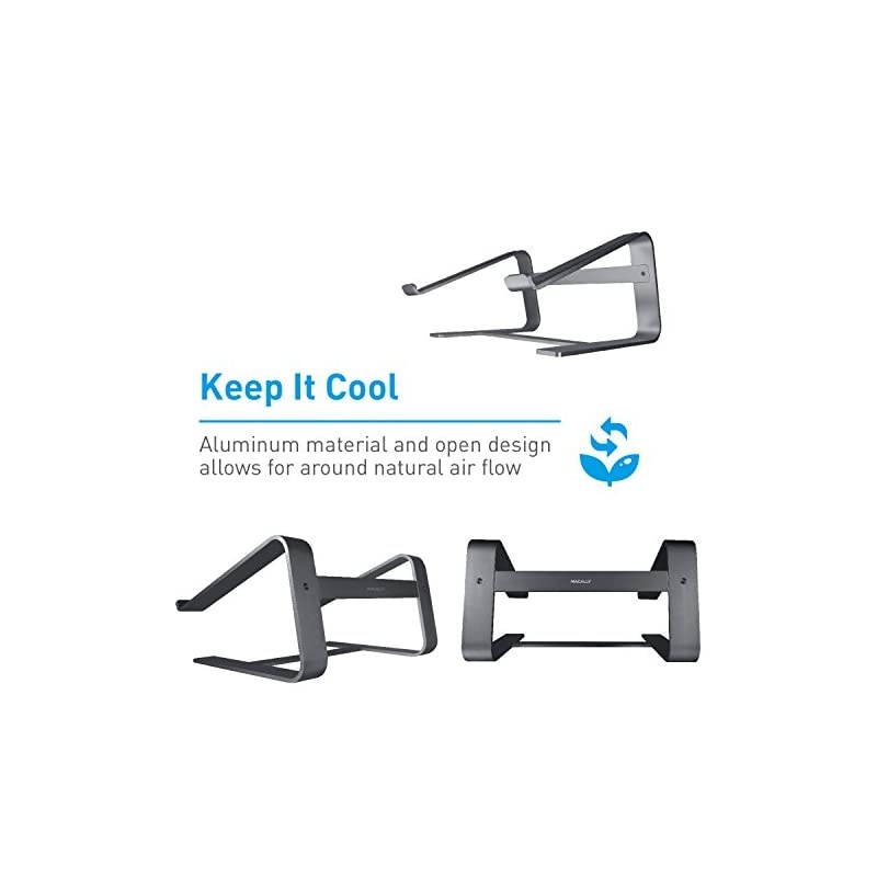 Aluminum Laptop Stand for Desk - Works with all Macbook /Pro/Air & Laptops between 10&rdquo; to 17.3&rdquo; - Sleek and Sturdy Laptop Riser - (ASTANDSG), Space Gray