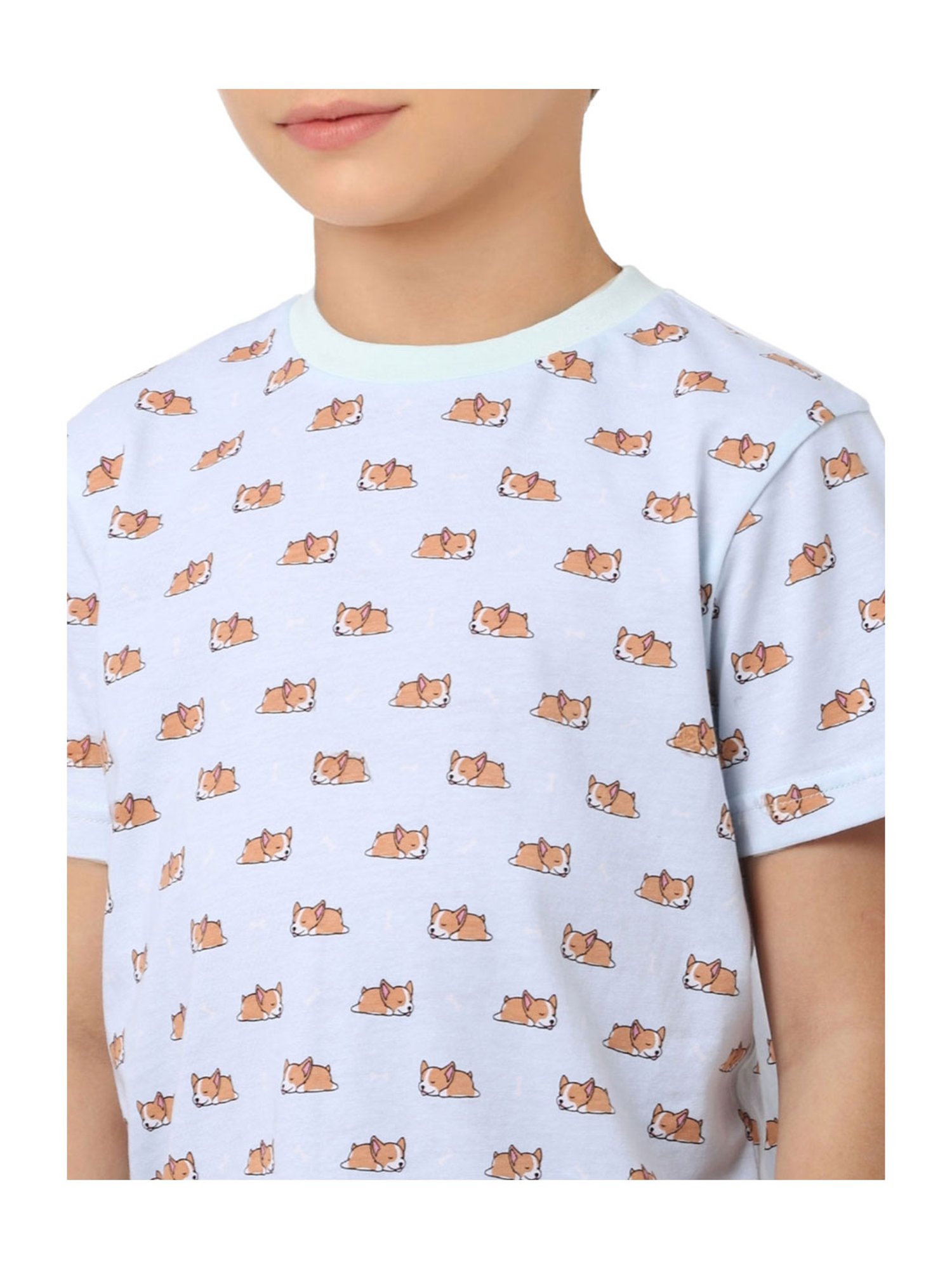 Jack & Jones Junior Light Blue Printed T-Shirt with Shorts