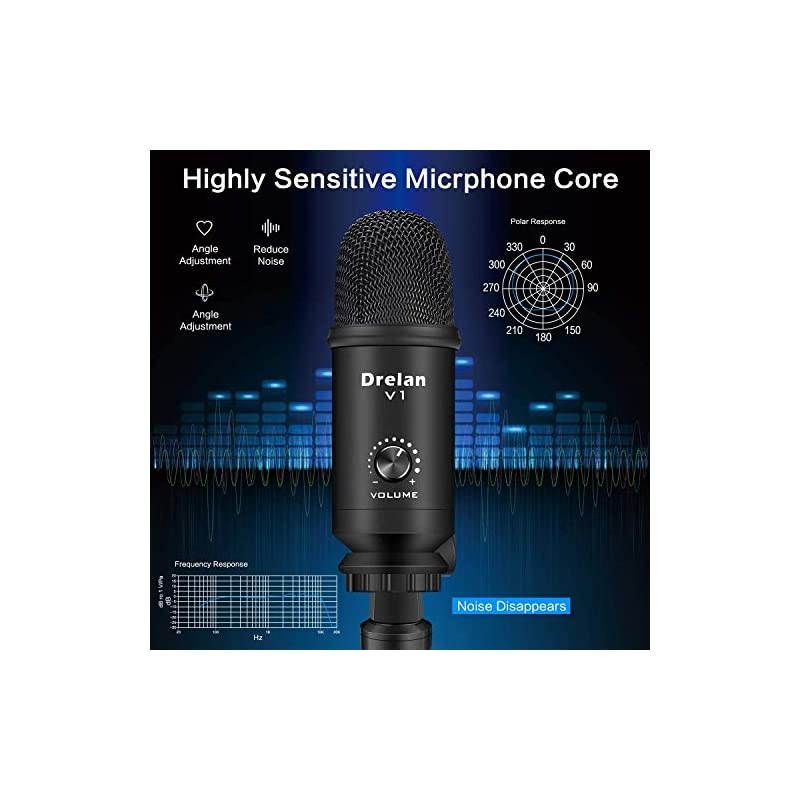 Microphone Condenser desktop Computer Mic 192KHZ24BIT Plug ampamp Play with Professional Sound Chipset for PC Voice RecordingPodcastingSkypeYouTubeGamesGoogle Voice Search