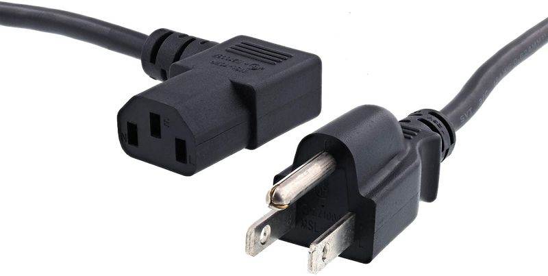 6FT Right Angled AC Power Cord for LG 47LN5200 TV LED Replacement + 3 Outlet Adapter