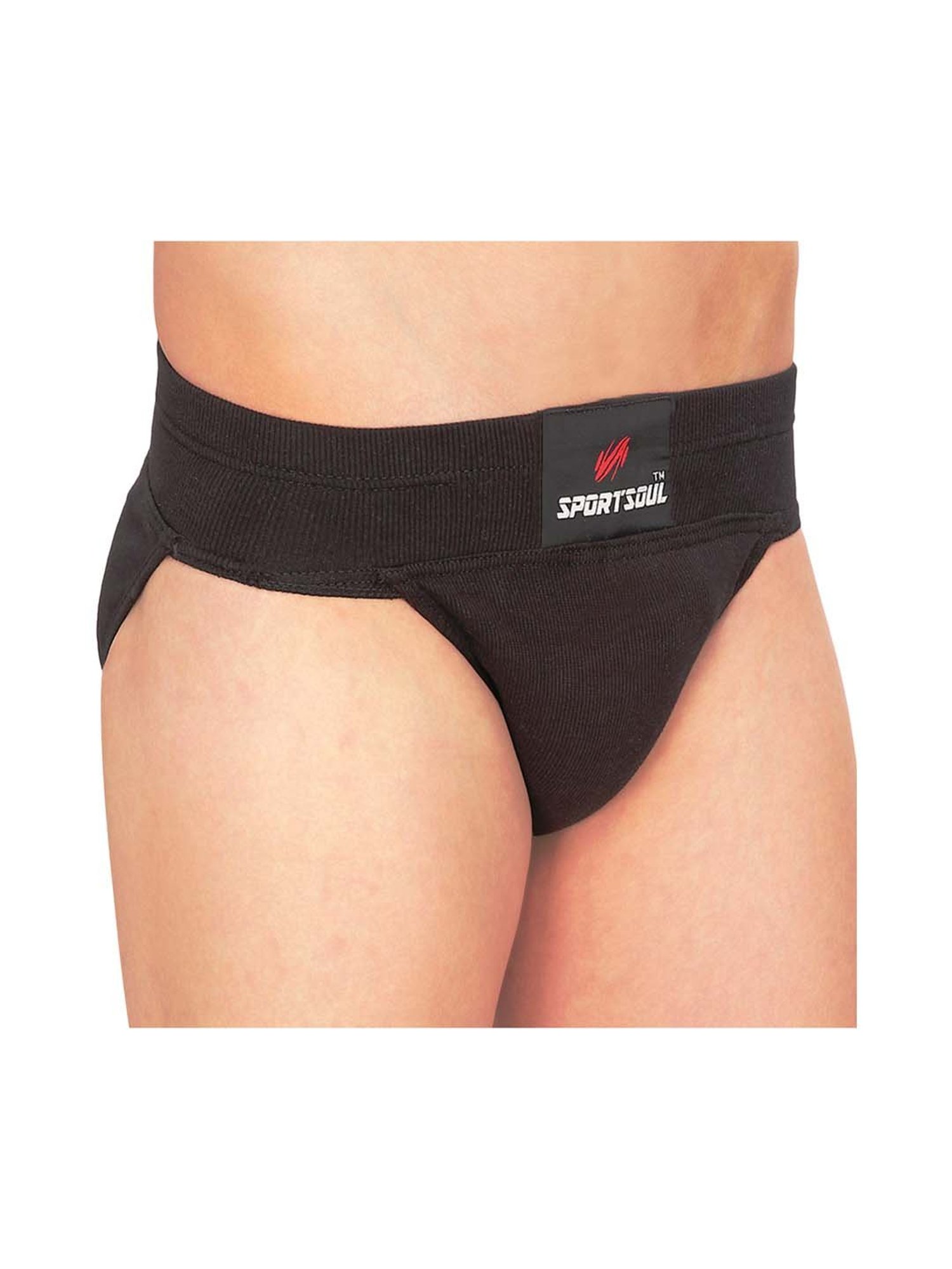 SportSoul Black Cotton Gym & Athletic Supporter (Small)
