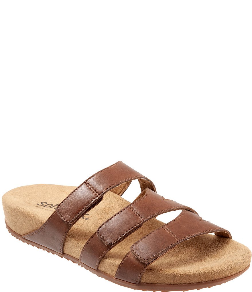 Softwalk Blythe Leather Adjustable Slide Sandals