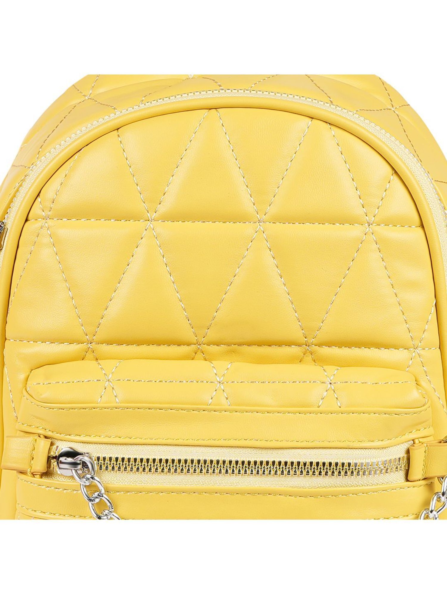 Angeline Yellow PU Medium Backpack