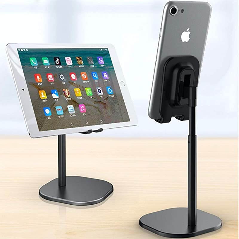 Angle Height Adjustable Phone Stand Holder for Desk Compatible with All Mobile Phones Black