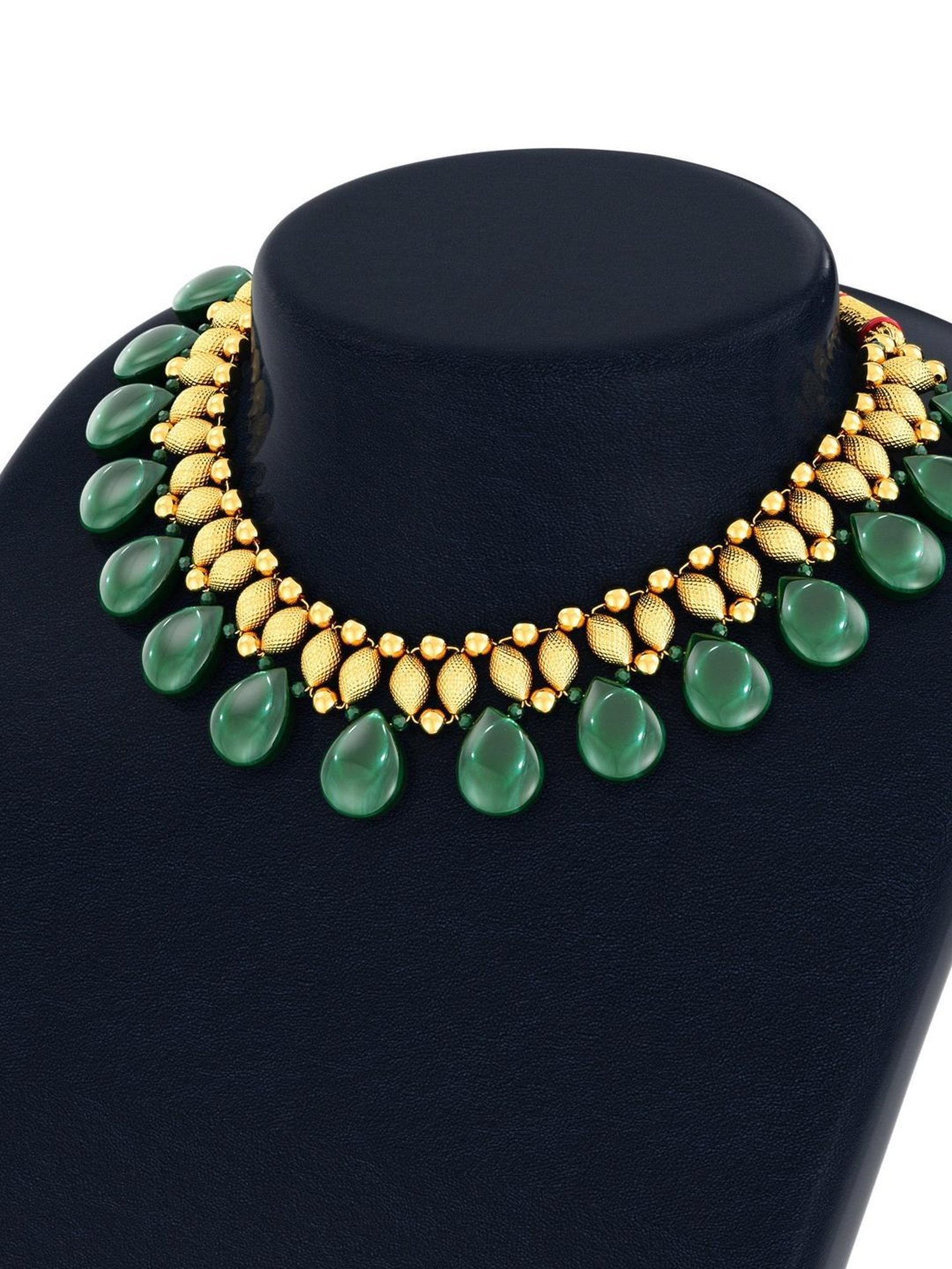 CKC Repouss&iquest; Work Rudraksha Gold Extender Neck Chain: Spiritual Elegance