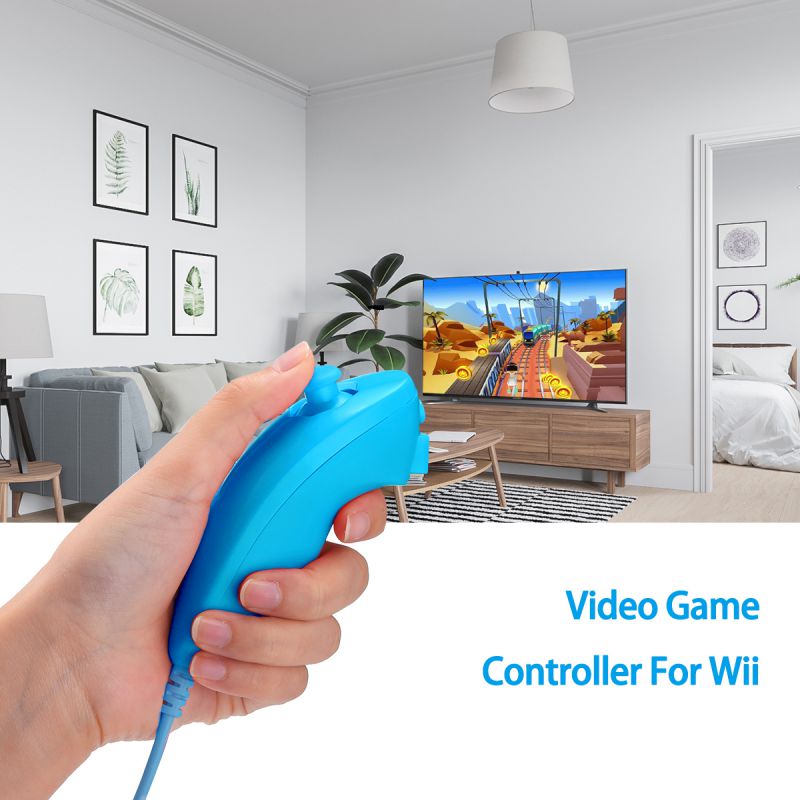 FirstPower Wii Nunchuck Controller,Nunchuck Joystick Gamepad Controller for Wii/Wii U Console (White)