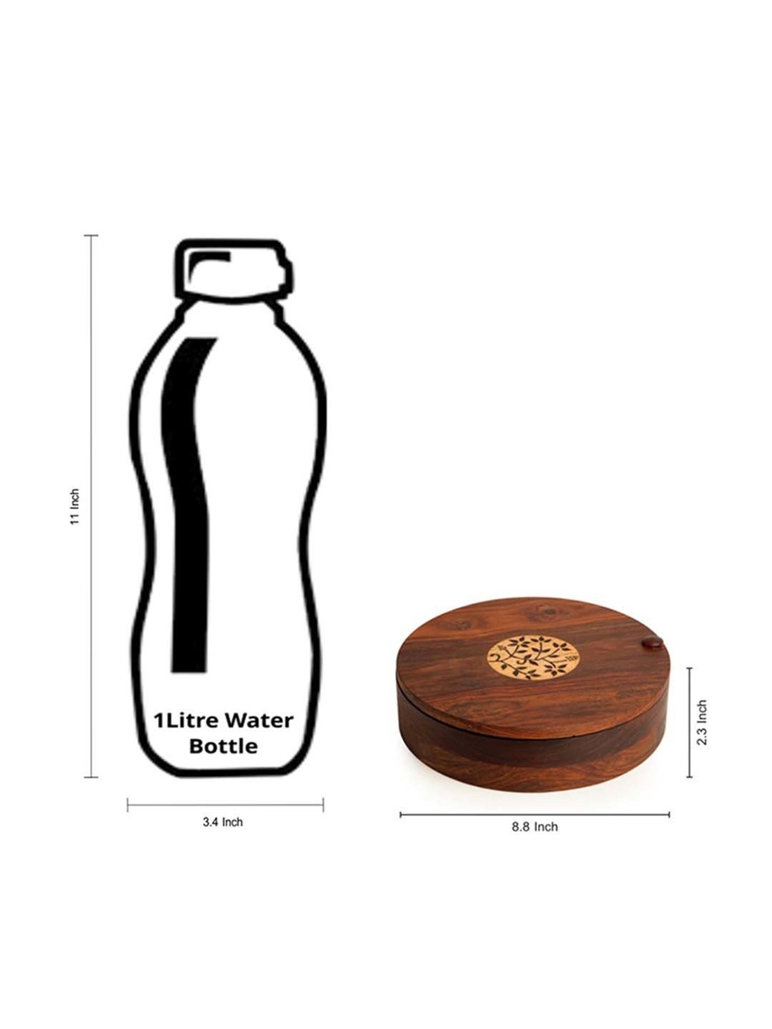 ExclusiveLane Spice Box With Floral Burnt Design In Sheeham Wood