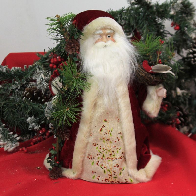 Tree Topper Finial 12.0" Santa/Walking Stick Tree Topper Bird Nest Christmas  -  Tree Toppers