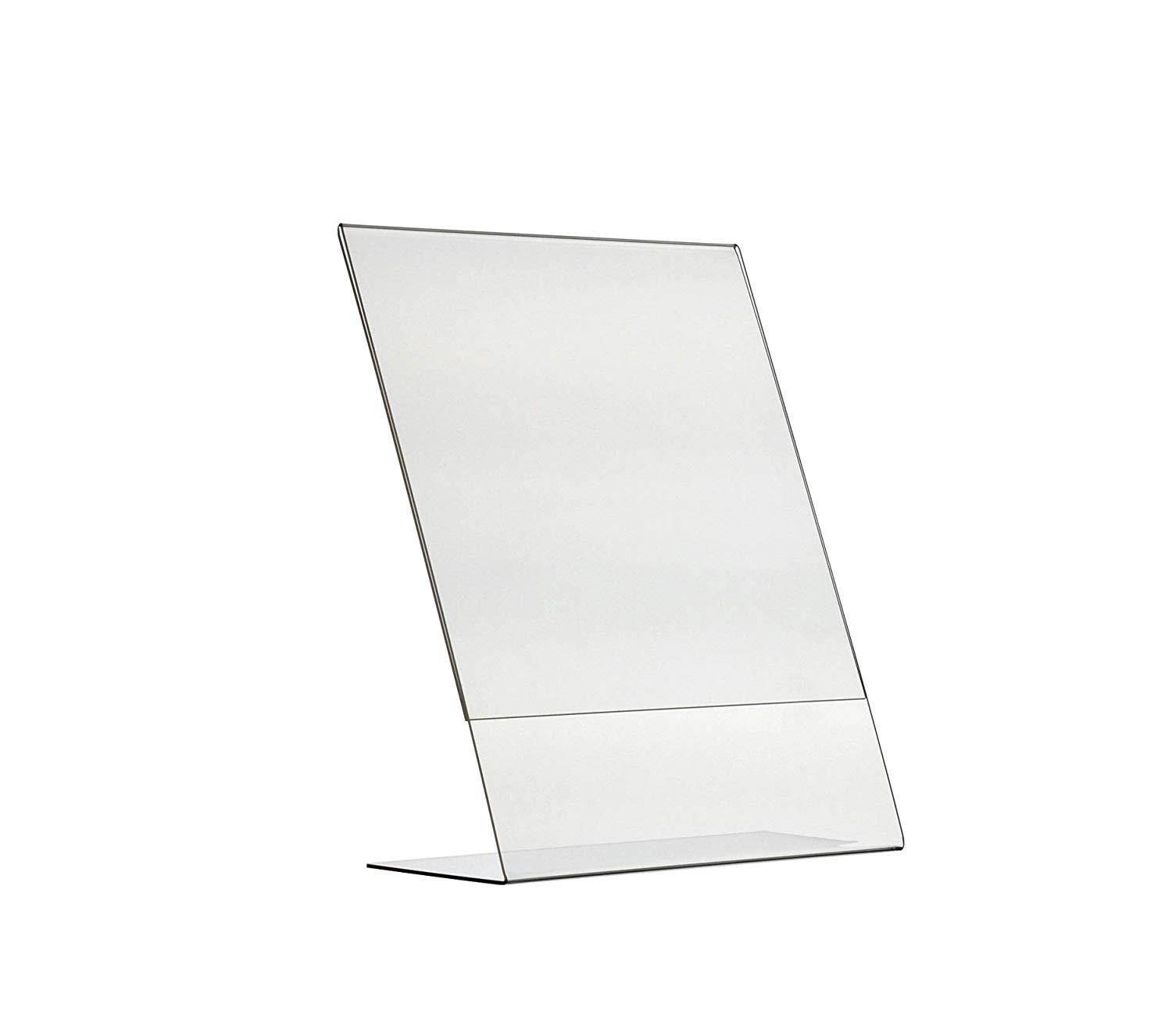 deflect-o Superior Image L-Frame Base Slanted Desktop Sign Holder, Plastic 8.5" x 11" Pack of 4