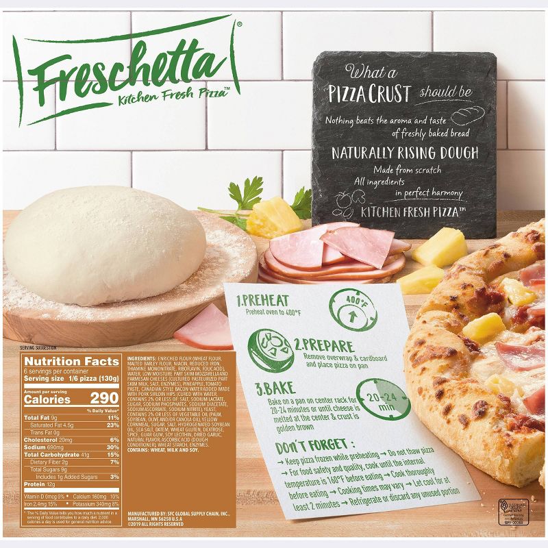 Freschetta Natural Rising Canadian Style Bacon and Pineapple Frozen Pizza - 27.51oz