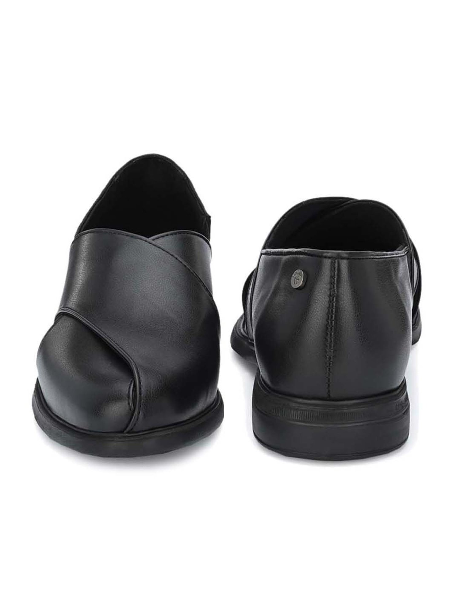 Delize Men's Black Cross Strap Sandals