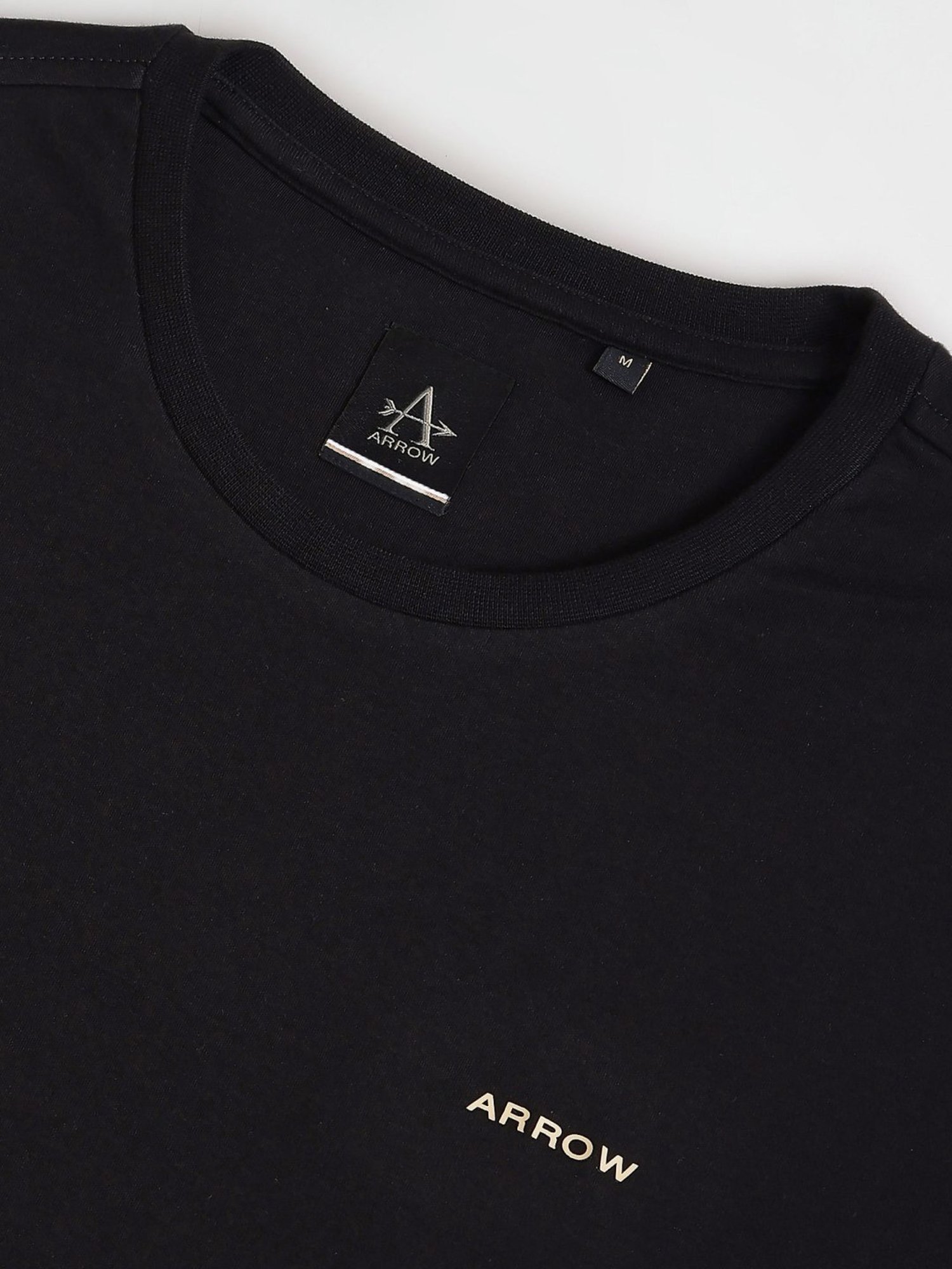 Arrow Sport Black Cotton Regular Fit T-Shirt